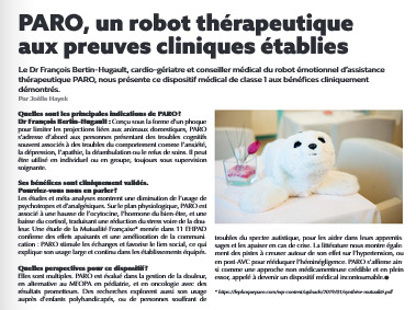 Articles parus sur PARO dans le magazine Ehpadia #43